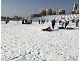 西安洛阳景区使用三晶造雪机现场